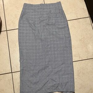 Classic Gray Checkered Women's Skirt